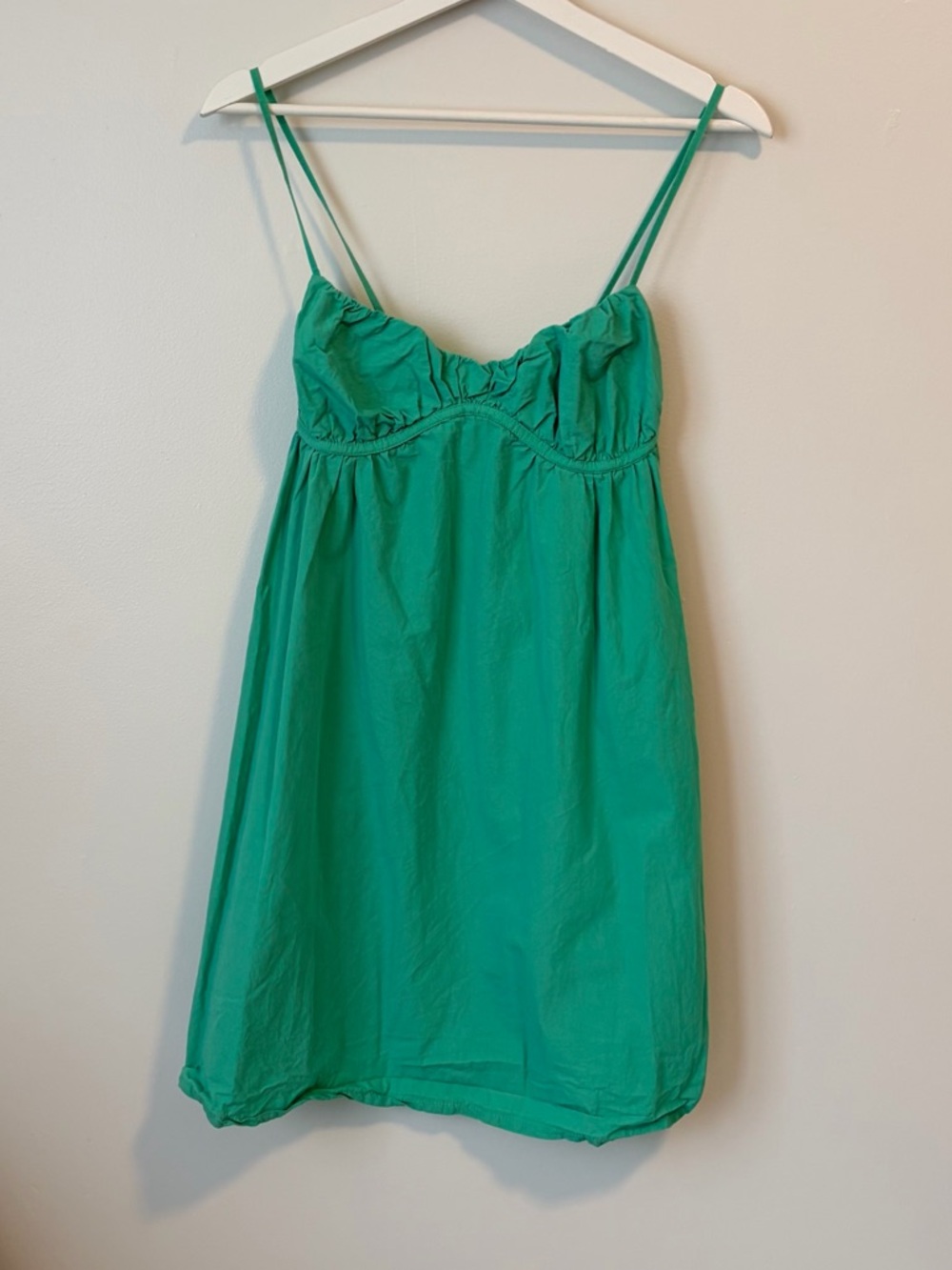 Zara Green Baby Doll Sweetheart Neckline Spaghetti Strap Dress - Size Medium